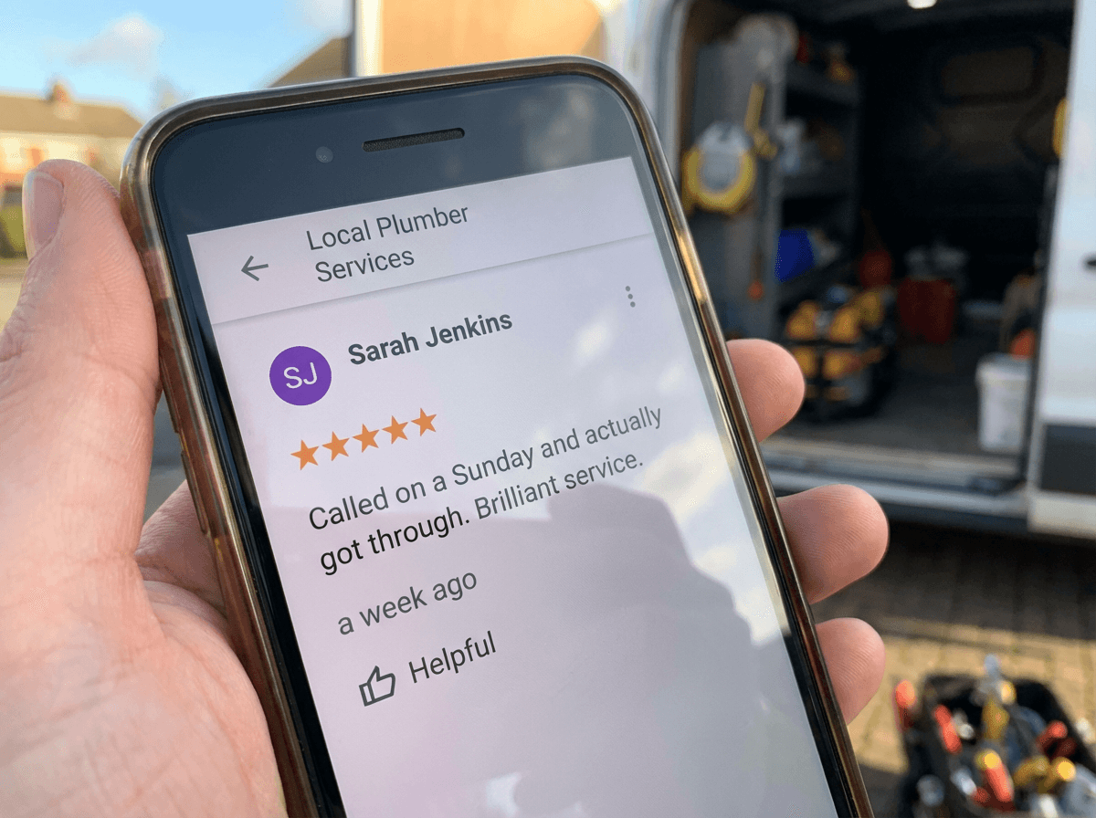Five-star Google review praising great phone service